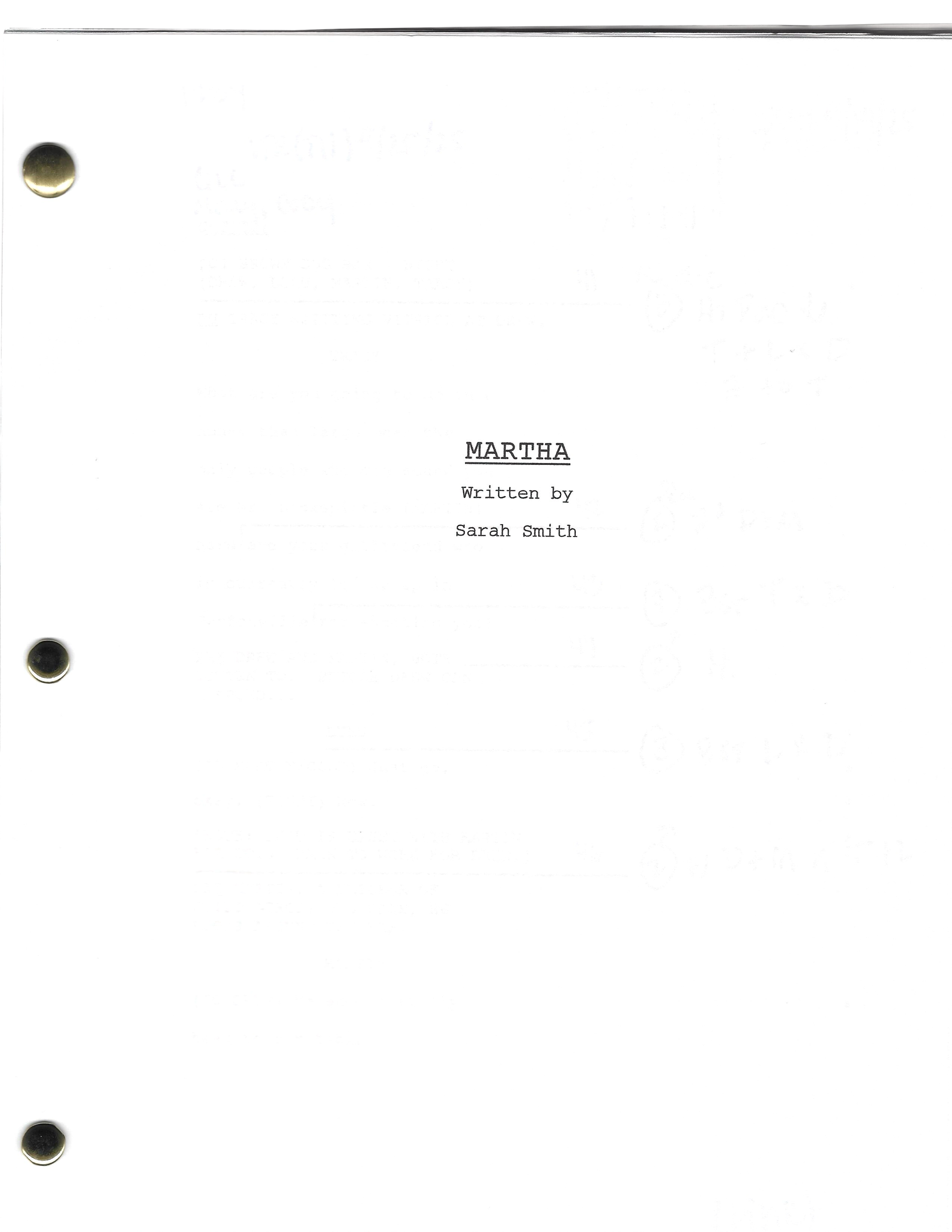 Martha — screenplay by Sarah Smith
