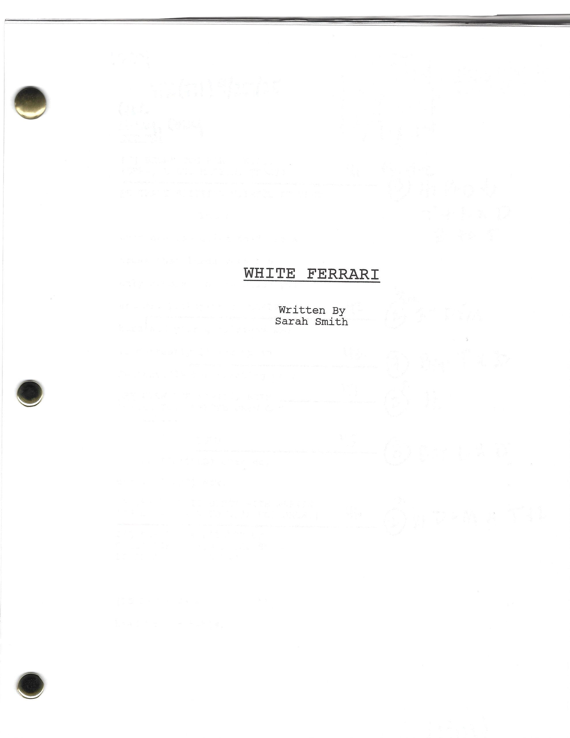 White Ferrari — screenplay by Sarah Smith